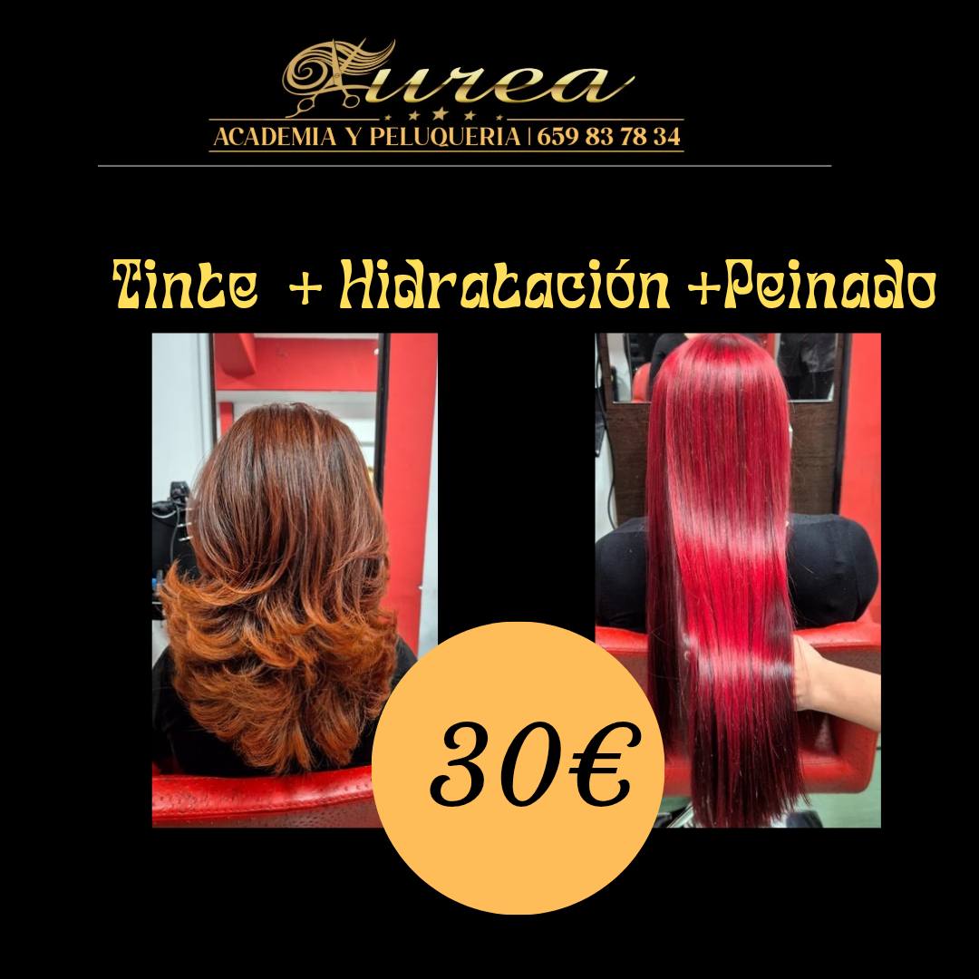 Promoción Tinte + hidratación + peinado en Áurea