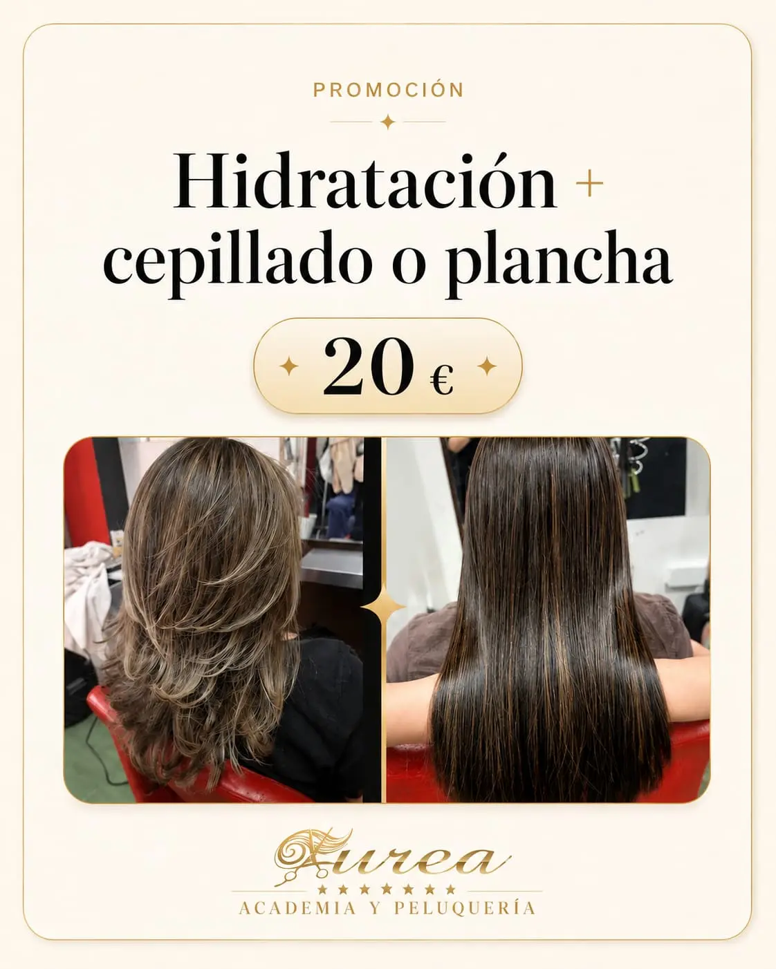 Promoción de Hidratación + cepillado o plancha por 20 € en Áurea